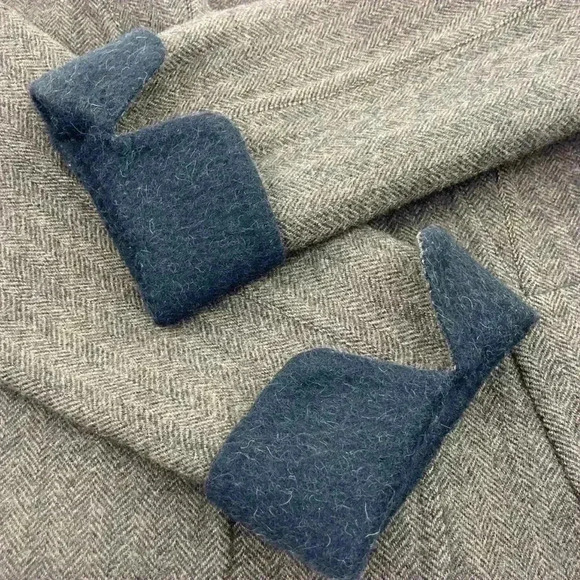 Peruvian Connection Knit Jacket Blazer Alpaca Size 8 Brown Herringbone Snap Up - Picture 7 of 16